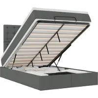 vidaXL Ottoman bed met matras 120x200cm stof donkergrijs