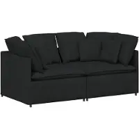 vidaXL Modulaire bank met kussens stof zwart