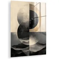 MuchoWow Glasschilderij 120x160 cm - Schilderij acrylglas - Cirkels - Schaduw - Abstract - Foto op glas - Muurdecoratie woonkamer - Wanddecoratie slaapkamer - Schilderijen