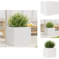 vidaXL Plantenbak 50x50x45,5 cm massief grenenhout wit