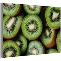MuchoWow Aluminium schilderij 180x120 cm - Wanddecoratie metaal - Kiwi - Fruit - Groen - Metalen muurdecoratie woonkamer - Decoratie industrieel - Foto op dibond - Industriële accessoires slaapkamer