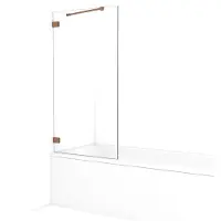 Maxaro Diamond Badwand 75cm Koper Helder Glas | Badwand | Badwand Glas | Badscherm | Glazen Badwand