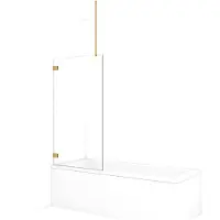 Maxaro Diamond Badwand 75cm Goud Helder Glas | Badwand | Badwand Glas | Badscherm | Glazen Badwand