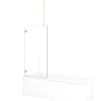 Maxaro Diamond Badwand 80cm Lichtgoud Helder Glas | Badwand | Badwand Glas | Badscherm | Glazen Badwand