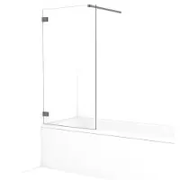 Maxaro Diamond Badwand 75cm Zwart Metaal Helder Glas | Badwand | Badwand Glas | Badscherm | Glazen Badwand