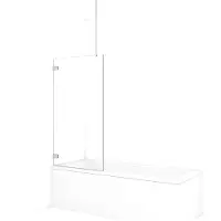 Maxaro Diamond Badwand 75cm Chroom Helder Glas | Badwand | Badwand Glas | Badscherm | Glazen Badwand
