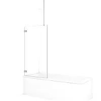 Maxaro Diamond Badwand 80cm Rvs Helder Glas | Badwand | Badwand Glas | Badscherm | Glazen Badwand
