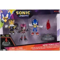 Sonic The Hedgehog Sonic Prime 2.5" Figure Multipack met Sonic Tails Nine & The Prism Shard met displayvoet!