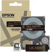 Epson LK-5BKP tape goud op metallic zwart 18 mm (origineel)
