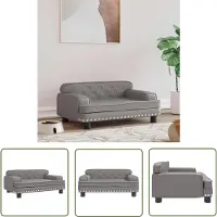 The Living Store Living Store hondenbed, grijs, 70x45x30 cm, kunstleer
