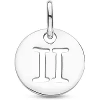 The Jewelry Collection Zilver Gerhodineerde Hanger sterrenbeeld tweeling 1333696