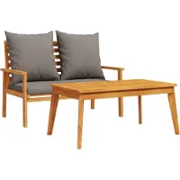 The Living Store Tuinset - Tuinsets - Loungeset - Tuintafel - Tuinset met kussens massief acaciahout