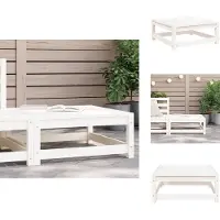 vidaXL Tuinvoetenbank 70x70x30 cm massief grenenhout wit
