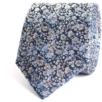 Tresanti | EMILE | Zijden stropdas bloemen | Blauw