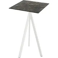 Essentials Infinity Tripod Statafel Wit Frame + Galaxy Marble HPL 70x70 cm - 140051577 - Horeca & Professioneel