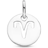 The Jewelry Collection Zilver Gerhodineerde Hanger sterrenbeeld ram 1333693