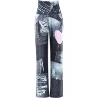 Winshape Sportbroek 'CUL101C' grijs / grey denim / rosa / wit