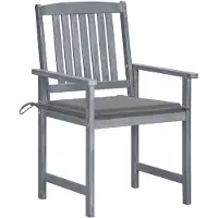 vidaXL Tuinstoel - Tuinstoelen - Buitenstoel - Buitenstoelen - Tuinstoelen 8 st met kussens massief acaciahout grijs