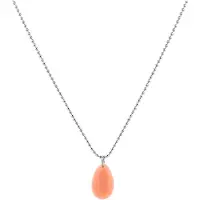 Heaven Eleven - dames ketting - ballchain RVS - aventurijn - oranje - 74cm