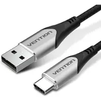 Vention CODHH USB-kabel USB 2.0 2 m USB A USB C Aluminium, Zwart
