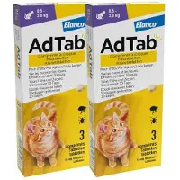 AdTab 2x Anti Vlo en Teek Kauwtabletten Kat 0,5-2,0 kg 3 tabletten