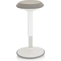 Hjh OFFICE BALANCE SIT III W - Werkstoel / werkkruk/ verhoogde bureaustoel wit / grijs