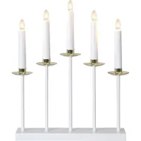 Star Trading LED kaarsenhouder 'Greta', 5-vlammig, wit, E10-lamp, warm wit, H 37 cm, B 31 cm