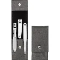 Zwilling Manicure pedicure set 3-delige met nagelknipper, leer, antraciet Manicureset 1 st