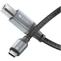 Sonero SPC-U020-005, 0,5 meter, USB-C, USB-B, USB 2.0, 0,48 Gbit/s, Zwart, Grijs