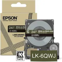 Epson LabelWorks LK-6QWJ - Wit op mat khaki - rol (2,4 cm x 8 m) 1 cassette(s) hangende doos - bandcassette - voor LabelWorks LW-C610