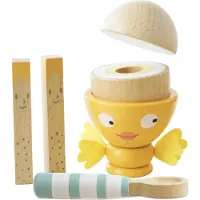 Le Toy Van Imitatiespel - - Klein Kippetje - Eierdop en gekookt ei - Hout - Magnetisch