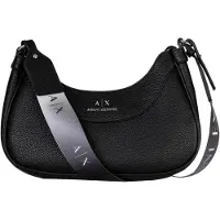 Armani Exchange Schoudertas 'HOBO' zwart / zilver
