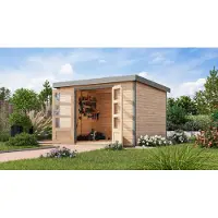 Karibu Gartenhaus Hybridhuis Metalen Jupiter 5, onbehandeld, 298,5x242,5x209 cm