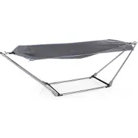 Campart Hangmat met Standaard BE-0640 - Opvouwbaar en lichtgewicht - Stalen Frame - Draagvermogen 150 kg - Inclusief opbergtas - Blauw