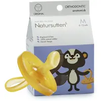 Natursutten rubberen fopspeen - 6-12 maanden - Rond Schild - Anatomische Tuit