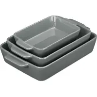 Relaxdays Set braadpannen, Gerechten voor gratineren, Grijs