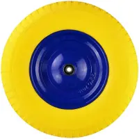 GEKO Trolleywiel - Massief PU - Versterkte Stalen Velg - 390 mm - Inclusief As