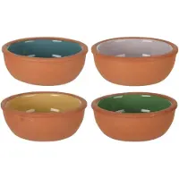 Excellent Housewares 4x Tapas schaaltjes - 150 ml - terracotta 10 x 4 cm - Snack en tapasschalen