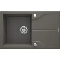 Deante - Zlewozmywak ANDANTE, graniet, 1 kom, met afvoerbak, antraciet metallic