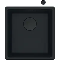 Franke Maris Inbouwspoelbak met Fragranit wasbak, model MRG 110-37, zwarte matte afwerking, met draaiknop, vanaf 45 cm breedte. Artikelnummer: 125.0683.
