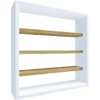 VCM OsadoS wandkast wandmontage 4 planken eik decor, wit.