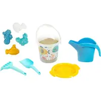 Klein Toys Little Foot - emmerset met gieter, zeef, hark, schep en speelfiguren - gerecycled materiaal