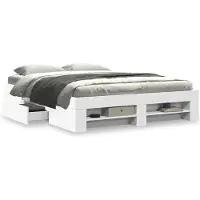 vidaXL Bedframe zonder matras 160x200 cm spaanplaat wit
