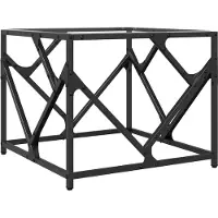 vidaXL Salontafel met transparant glazen blad 50x50x41 cm staal