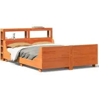 vidaXL Bedframe zonder matras massief grenenhout wasbruin 120x200 cm