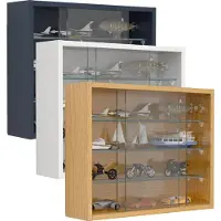 VCM Glasvitrine hängend | Vitrine Glas | Maße: H. 40 x B. 50 x T. 12 cm | Hängevitrine Glas | Modern und platzsparend | Glas Vitrinenschrank - Drivalo S
