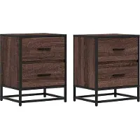 vidaXL Nachtkastjes 2 st 40x31x50 cm bewerkt hout bruin eikenkleurig