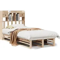vidaXL Bed met boekenkast zonder matras massief grenenhout 90x190 cm