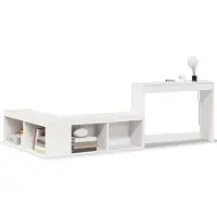 vidaXL Nachtkastje met bureau 232x112x75 cm massief grenenhout wit