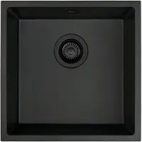 Deante - Granitochtende spoelbak CORDA, 1-delig, hangmodel, 44x44 cm, kleur nero